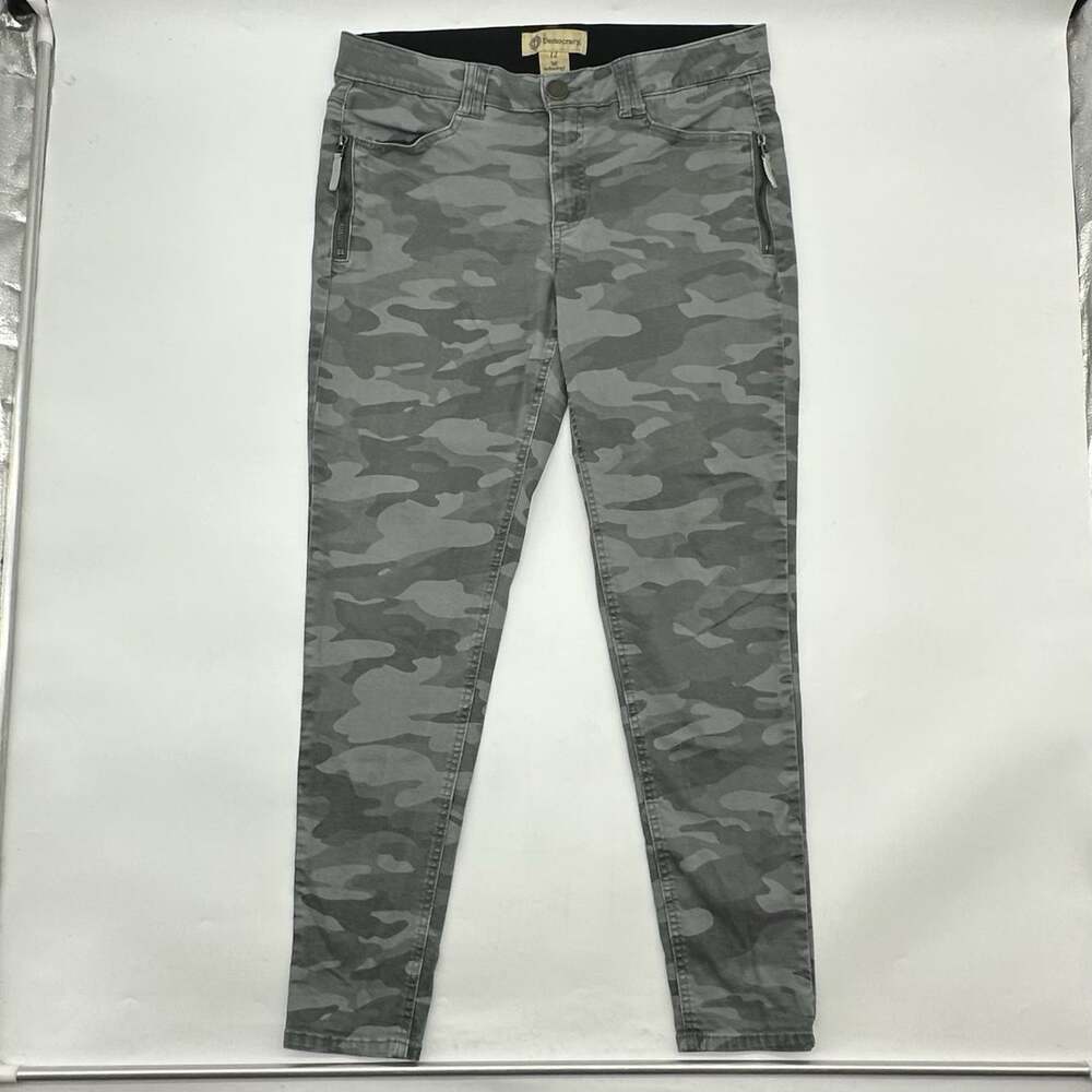 Democracy Ab Technology Ankle Skimmer Size 12 Zip Pockets Camo Skinny Jeans